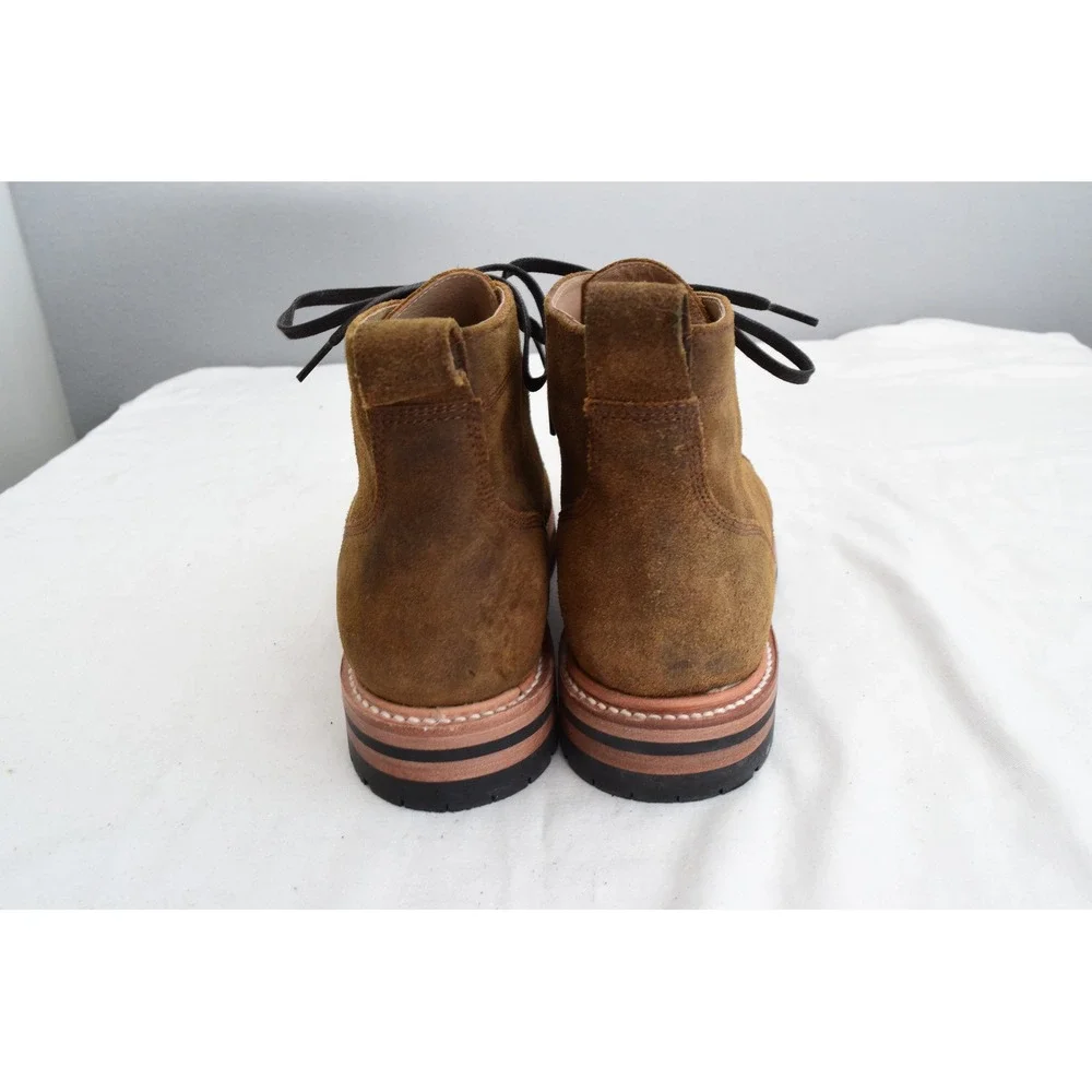 Taylor Stitch X Stetson Moto Boot 9 Brown Suede Weatherproof Cap Toe Men Work
